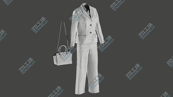 images/goods_img/20210312/Women's Pants with Blazer, Shirt and Bag 13 3D model/5.jpg